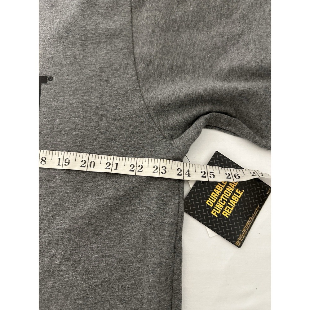 New Mens XL CAT Caterpillar T-Shirt Logo Gray Short‎ Sleeve Workwear - Picture 4 of 5